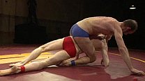 Gays wrestling and rough fucking after match