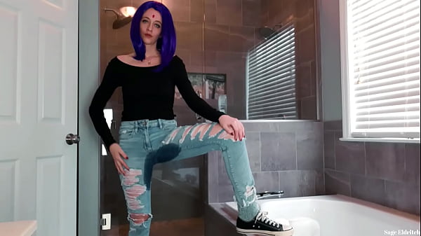 Raven Wetting/Peeing Blue Jeans & Panties