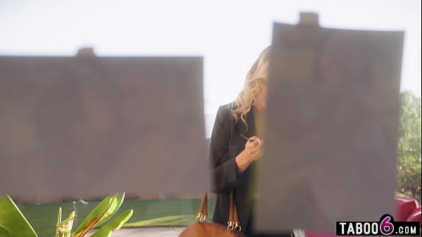 Bisexual blonde surprized by BF when he invited her college friend over