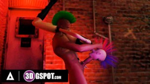 3DGSPOT – Wild Punk Girl Lets Huge Dick Stranger Throat Her In Multiple Positions! 3D ANIMATION!