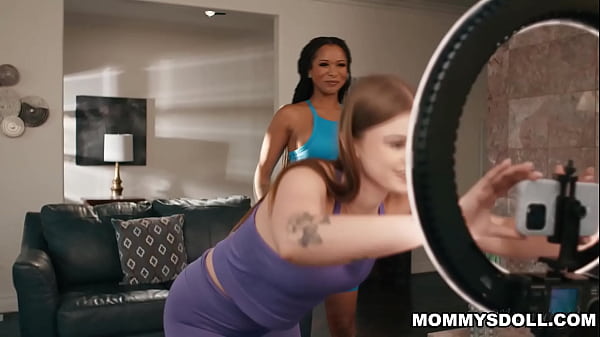 Sky Wonderland tries to sneak closer and closer peeks at Cali Sweets ass until she catches her in the act