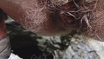I fucked hairy pussy girl outdoors till cum in her pussy