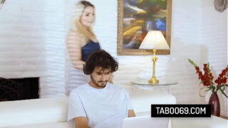 Hot blonde stepmom Christie Stevens let her gamer stepson fuck her pussy hard