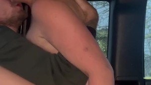 Riding daddy’s dick in public