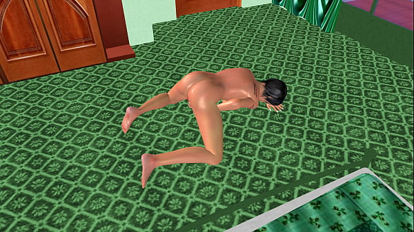 Animated 3D Cartoon Porn – A beautiful Tattooed girl rubbing her pussy in a temple