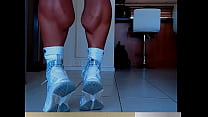 muscular legs of female bodybuilder