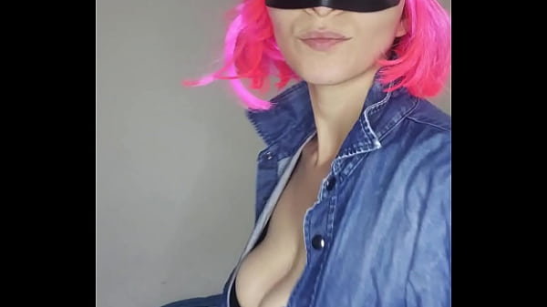 Listen to my moans with my kitty mask and natural tits